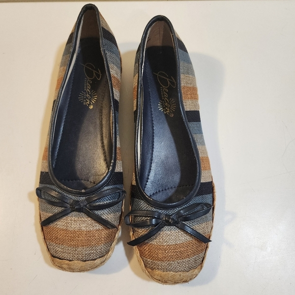 BEACON Fashion And Fit Stripes flat ballet comfy shoes size 8 - Picture 3 of 14